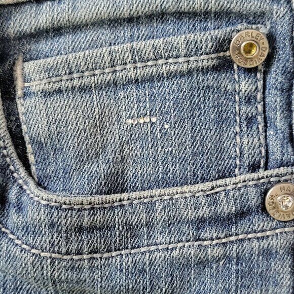 Harley Davidson Bootcut Jeans Size 2P Rhinestones 28X28 - Picture 6 of 12